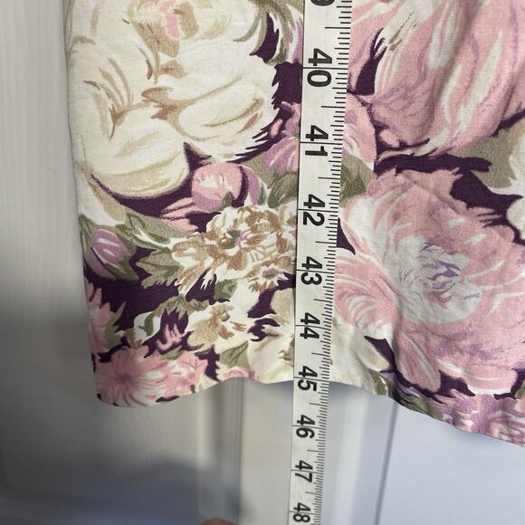 Vintage 80s SL Fashions Dress Women 8 Cream Pink Floral Pastel Cottagecore Fairy - Picture 7 of 12
